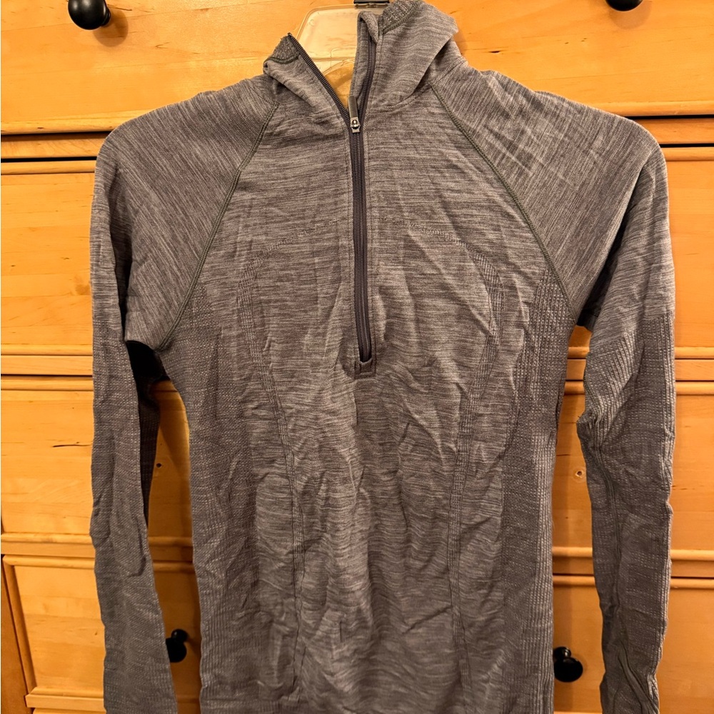 lululemon athletica Gray Long Sleeve Half-Zip Hoodie Top